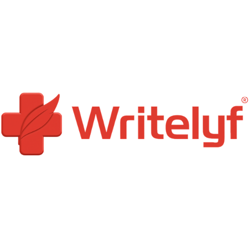 Writelyf - AI Healthcare Platform Logo with Medical Cross and Leaf Design